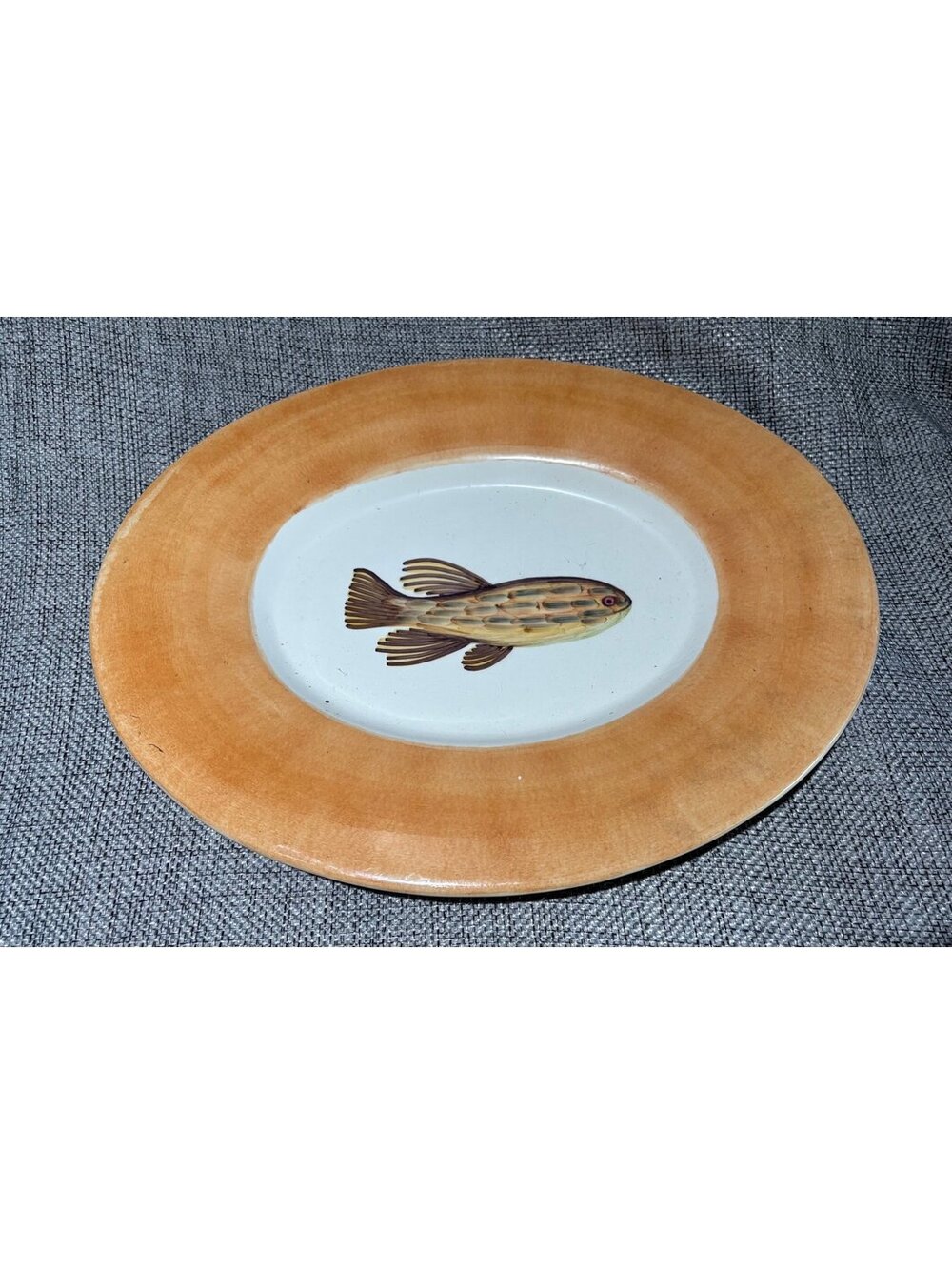 vintage hand-painted Portuguese ceramic fish plate
